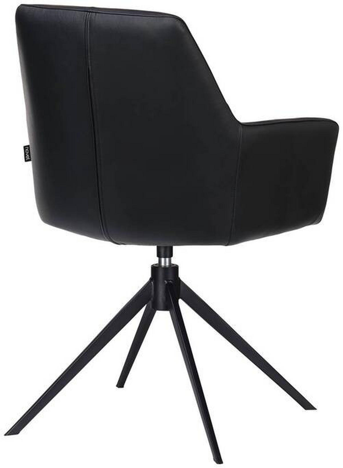 STOL MED ARMSTÖD järn äkta läder pigmenterad  - svart, Klassisk, metall/läder (59,5/87,5/63cm) - Novel