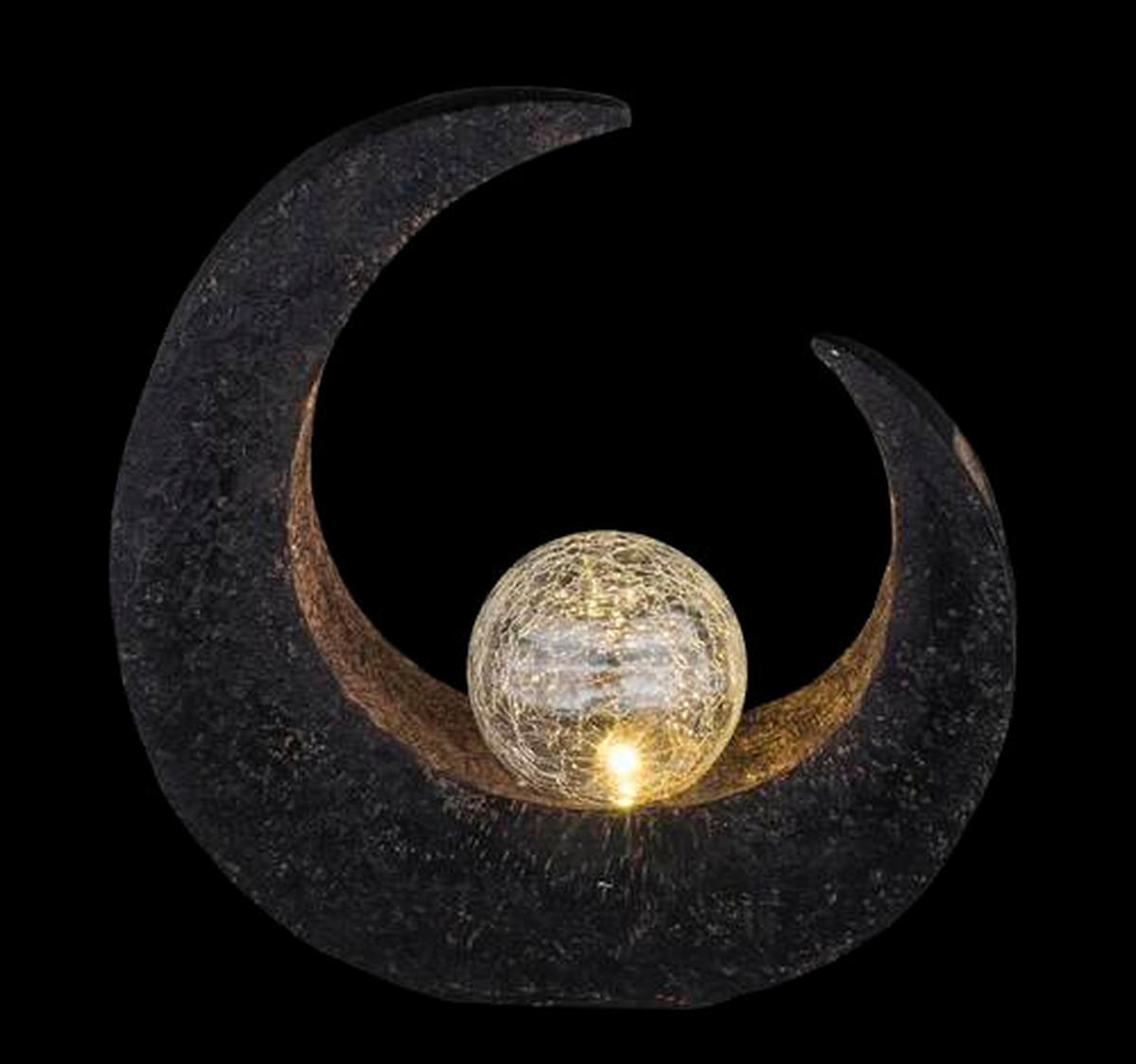 SOLARLEUCHTE  - Klar/Schwarz, Design, Glas/Kunststoff (29,4/9/30,5cm) - Globo