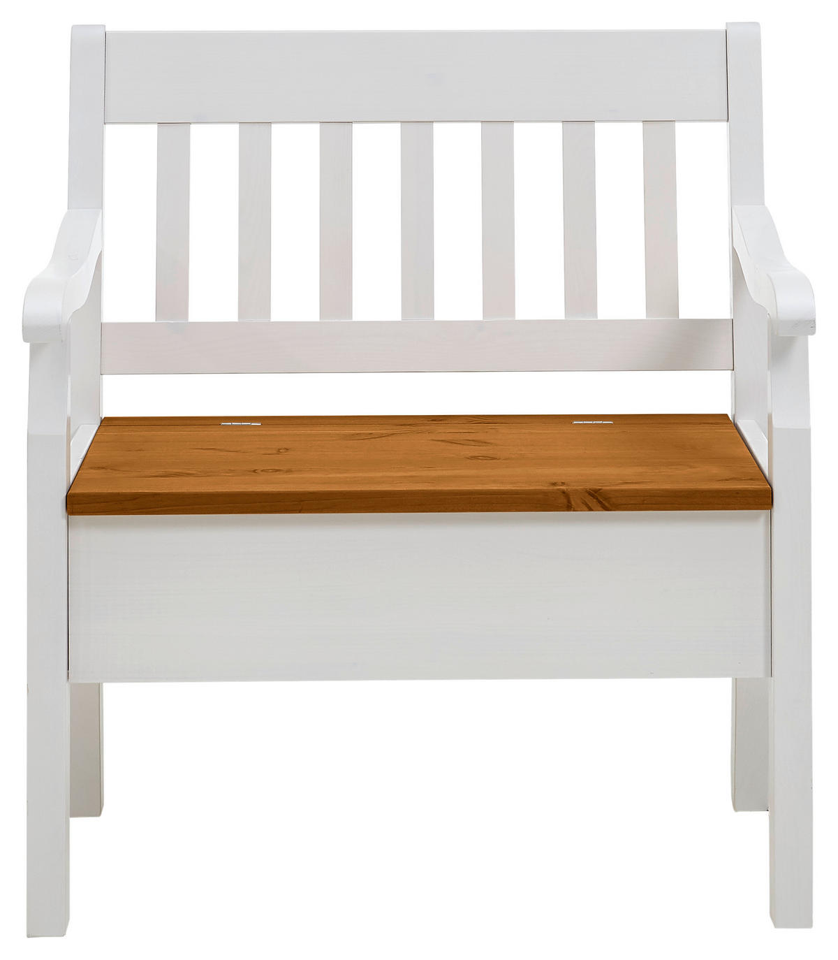 SITZBANK 83/93/58 cm Bernsteinfarben, Weiß Kiefer massiv  - Bernsteinfarben/Weiß, ROMANTIK / LANDHAUS, Holz (83/93/58cm) - Boxxx