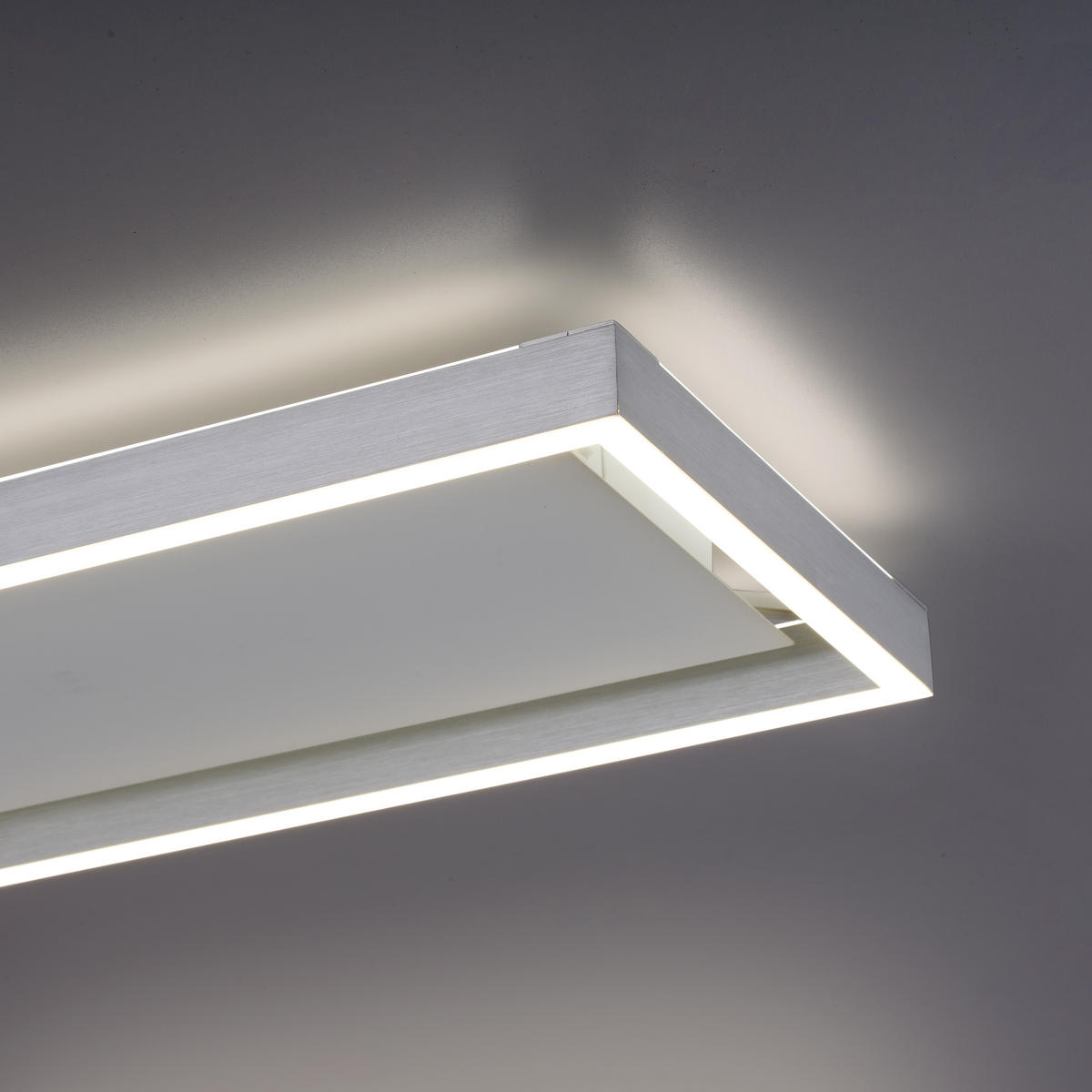 PLAFONIERĂ CU LED - argintiu, Design, plastic/metal (100/25/5,6cm)