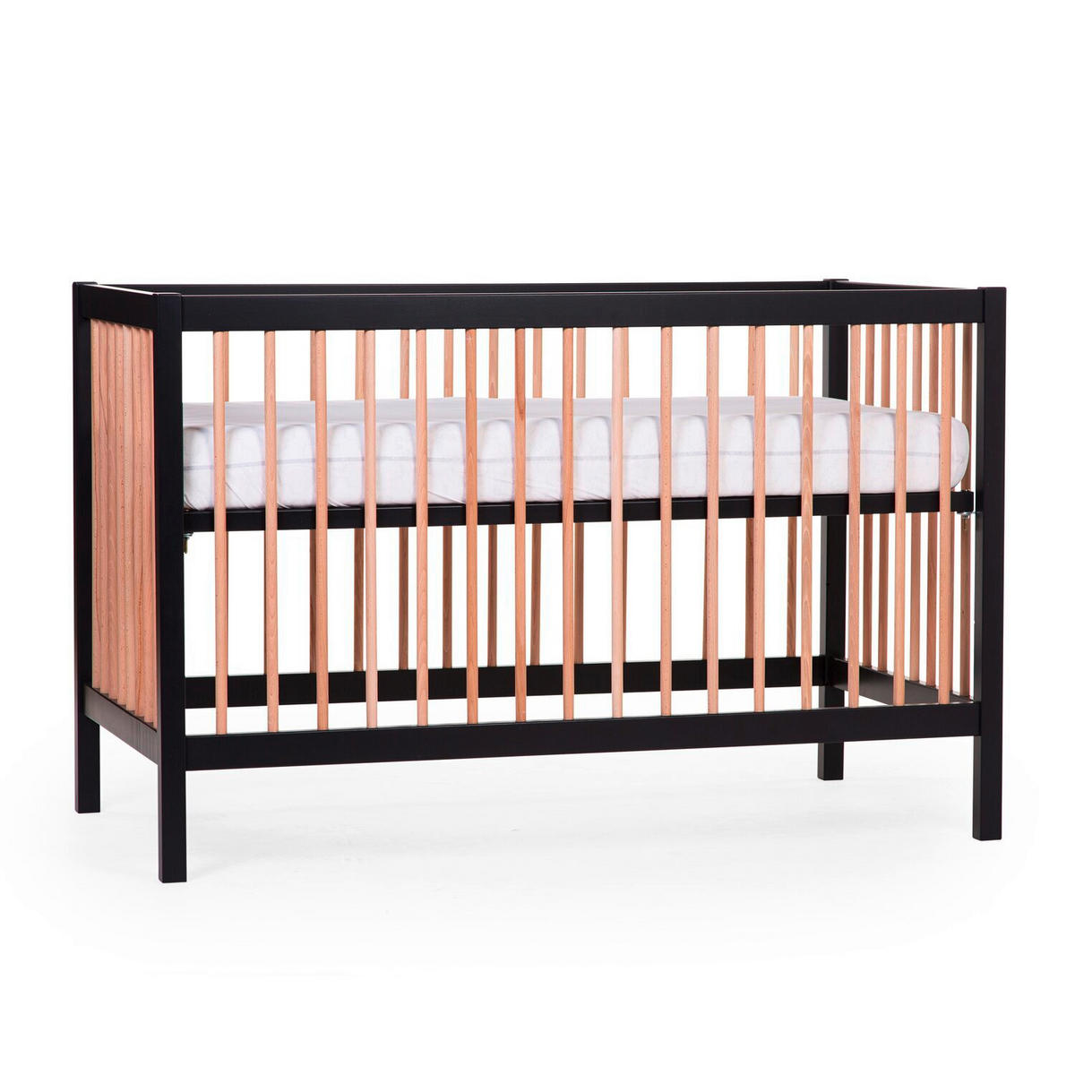 GITTERBETT 2023  - Schwarz/Baltimorefarben, Basics, Holz (122/74/120cm) - Childhome