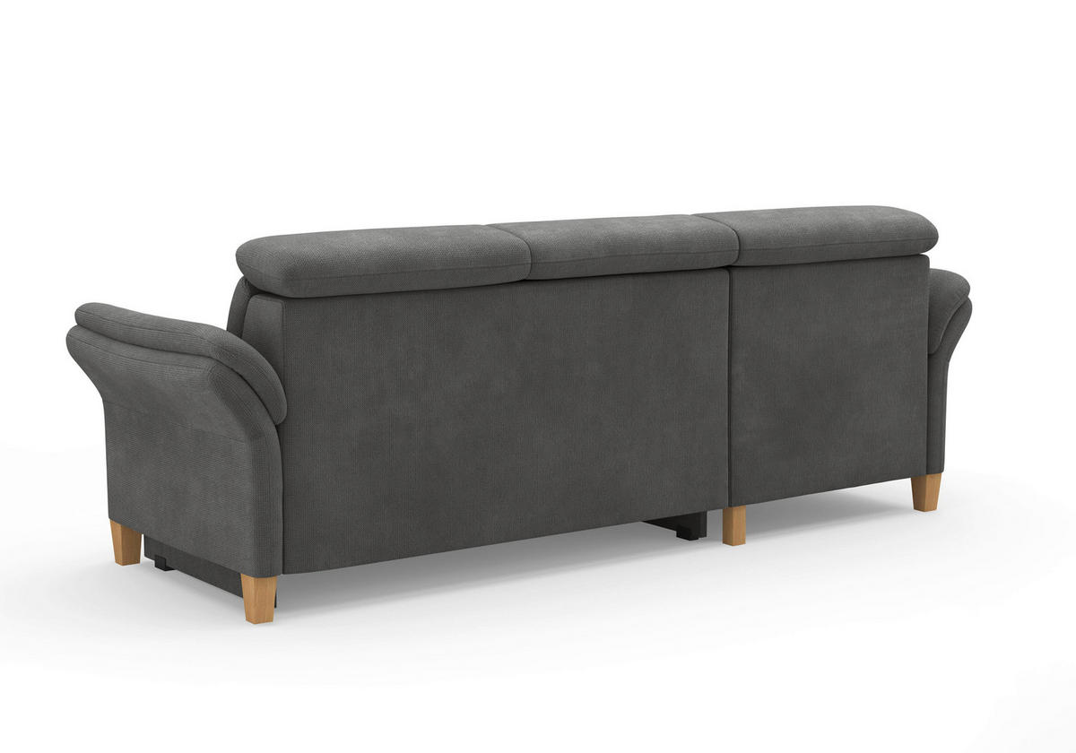 ECKSOFA GLENDALE E Grau Flachgewebe  - Eichefarben/Grau, KONVENTIONELL, Holz/Textil (166/253cm) - Sit & More
