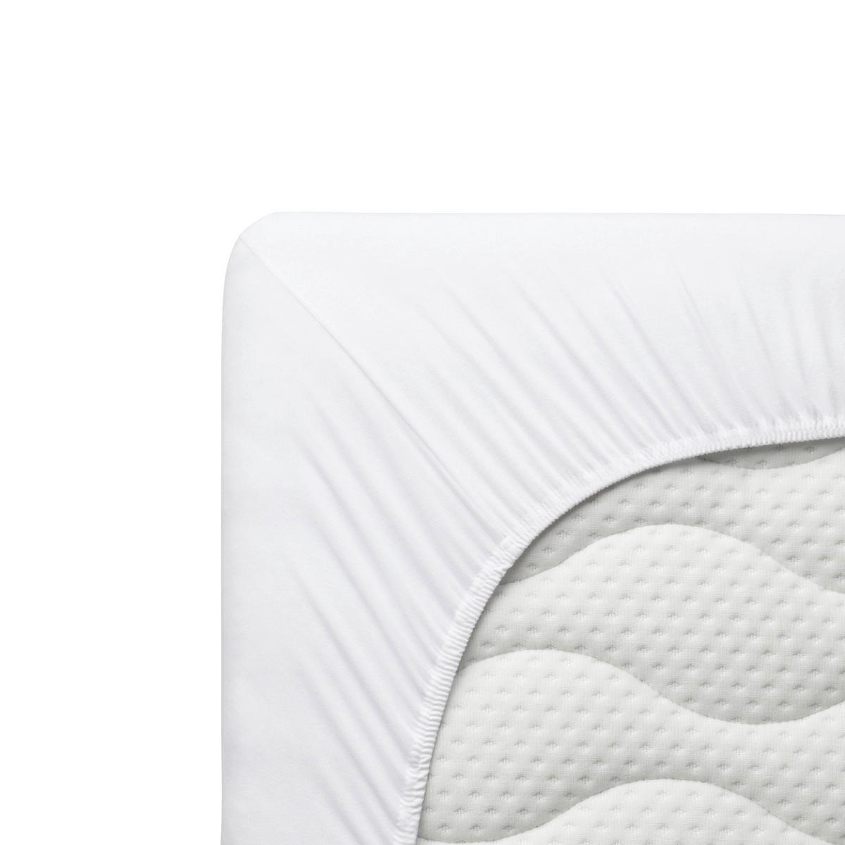SPANNLEINTUCH 90-100/190-220 cm Jersey  - Weiß, Basics, Textil (90-100/190-220cm) - Schlafgut