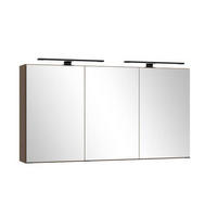 SPIEGELSCHRANK 120/64/20 cm  - Dunkelbraun/Schwarz, Natur, Glas/Holzwerkstoff (120/64/20cm) - Held