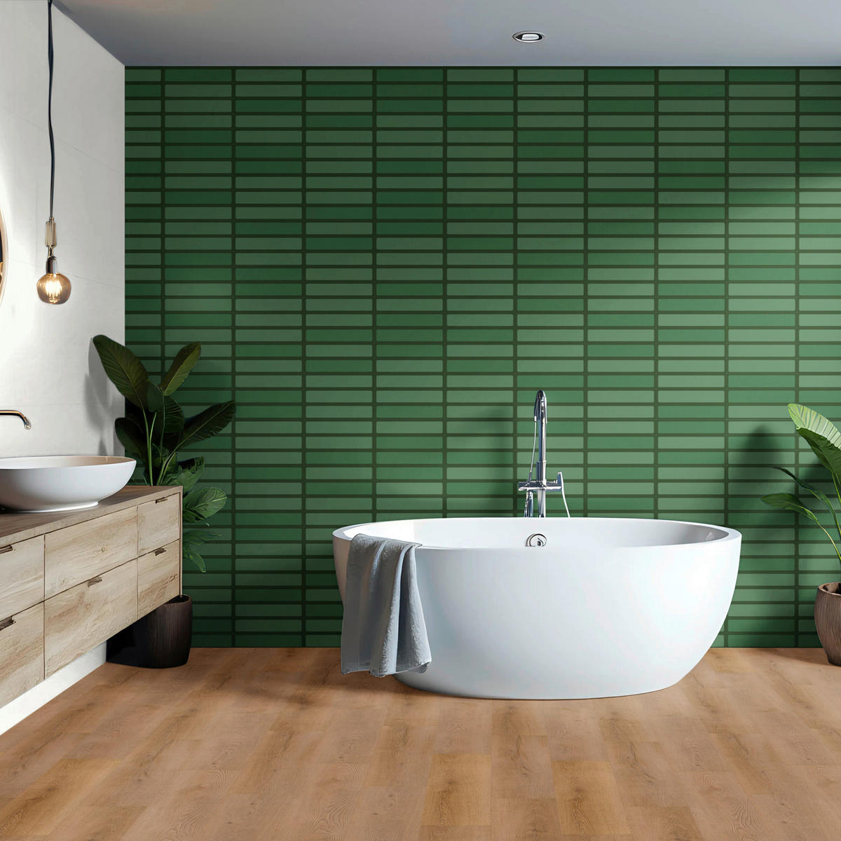 Vinyl für die Wand XL  - Grün, MODERN, Kunststoff (120/60/0,37cm)