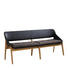 SITZBANK IN KERNEICHE Flachgewebe Echtleder Kerneiche massiv Dunkelgrau, Eichefarben, Schwarz - Dunkelgrau/Eichefarben, Design, Leder/Holz (180/81/55cm) - Valnatura