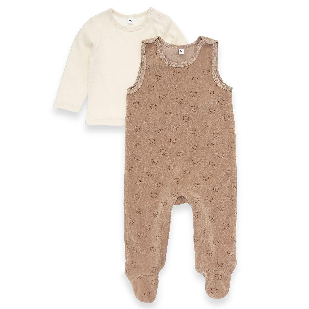 BABYBEKLEIDUNGSSET 2-teilig  - Hellbraun/Creme, Basics, Textil (74null) - Patinio