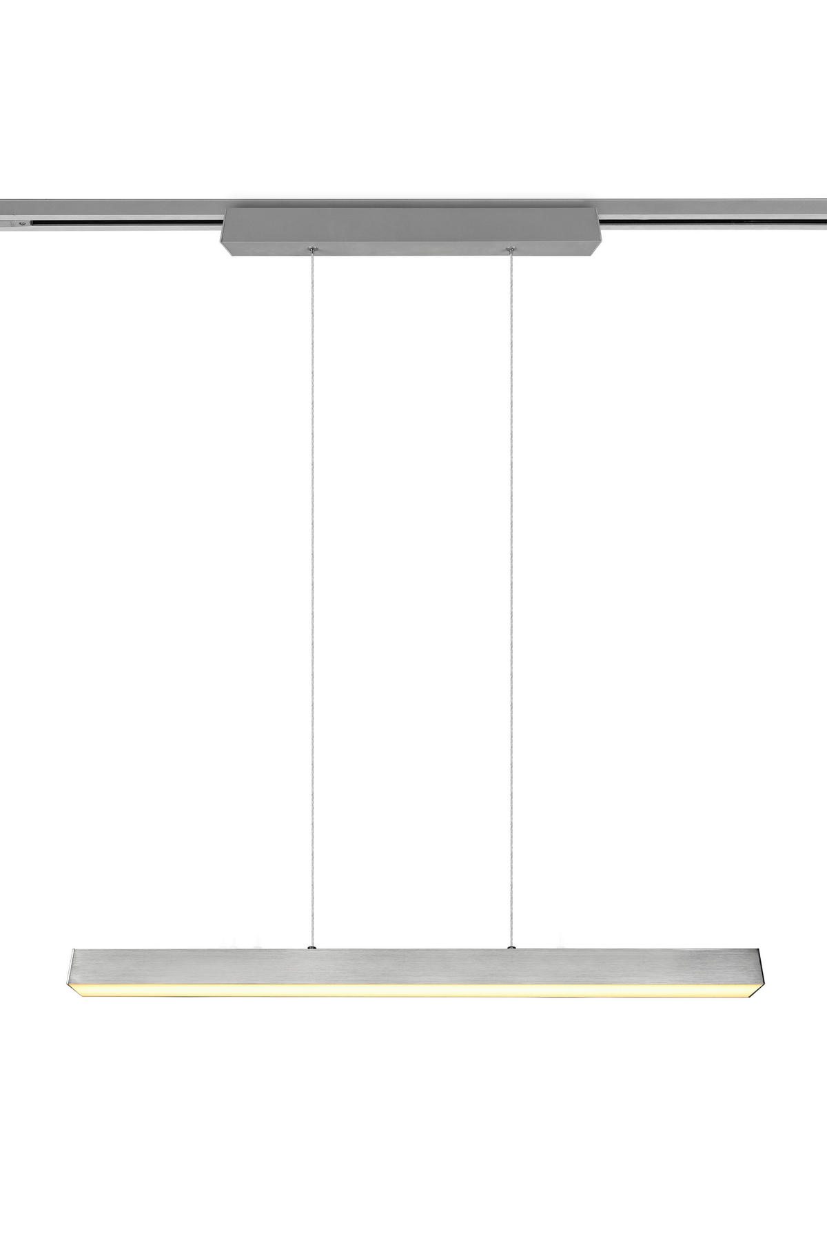 SCHIENENSYSTEM-HÄNGELEUCHTE - Nickelfarben, Design, Metall (90/180/5cm) - Trio Leuchten