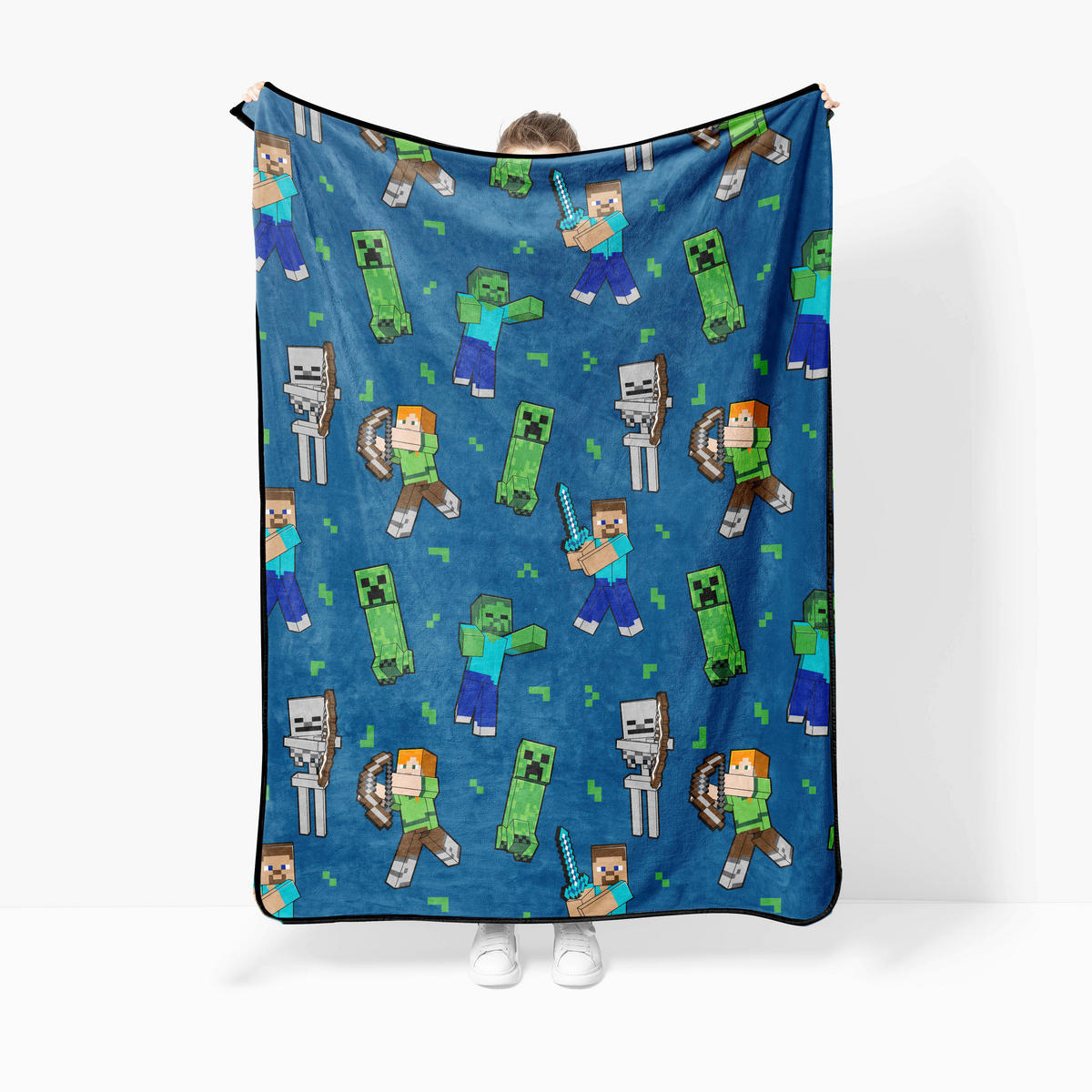 ÜBERWURF 150/130 cm  - Dunkelblau/Grün, Basics, Textil (150/130cm)