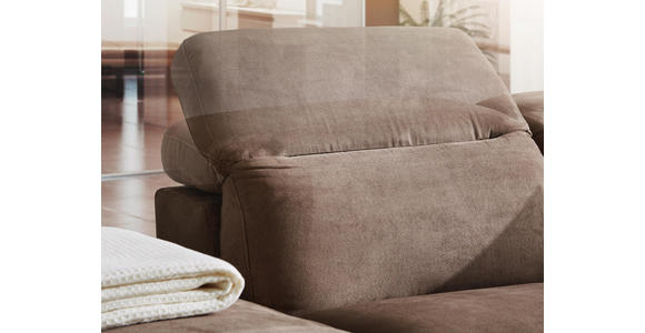 WOHNLANDSCHAFT Braun, Chromfarben Struktur - Chromfarben/Braun, Design, Holz/Textil (219/267cm) - Cantus