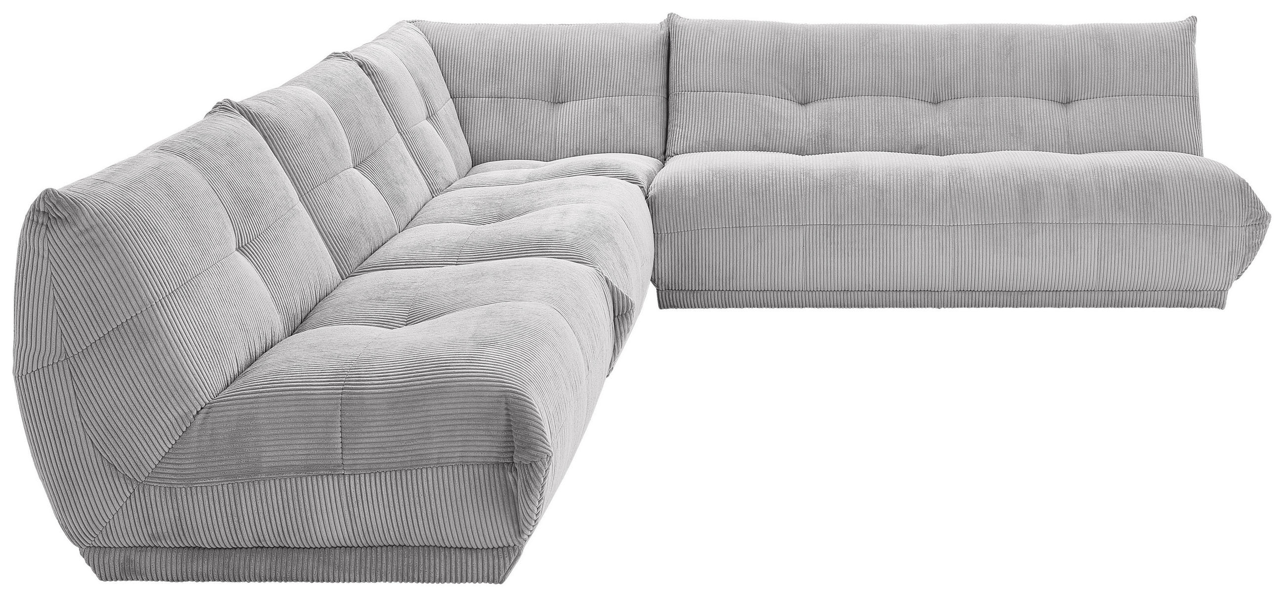 HÖRNSOFFA i manchester grå  - grå, Trend, textil (315/285cm) - Livetastic