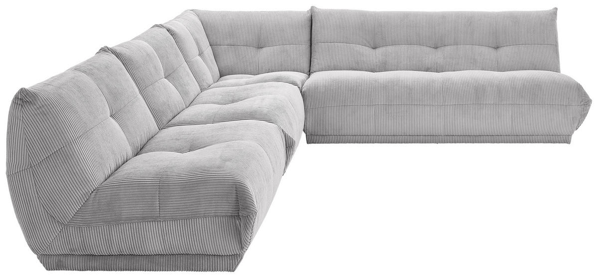 ECKSOFA Grau Cord  - Grau, Trend, Textil (315/285cm) - Livetastic