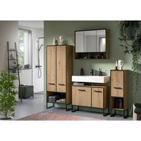 BADRUM 169 cm  - svart/ek Artisan, Trend, metall/trämaterial (169cm) - MID.YOU