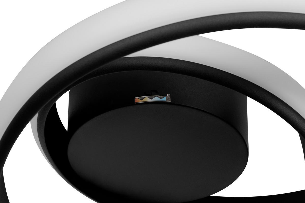 LED-DECKENLEUCHTE Novska 48/39 cm  - Schwarz, Design, Kunststoff/Metall (48/39cm) - Novel