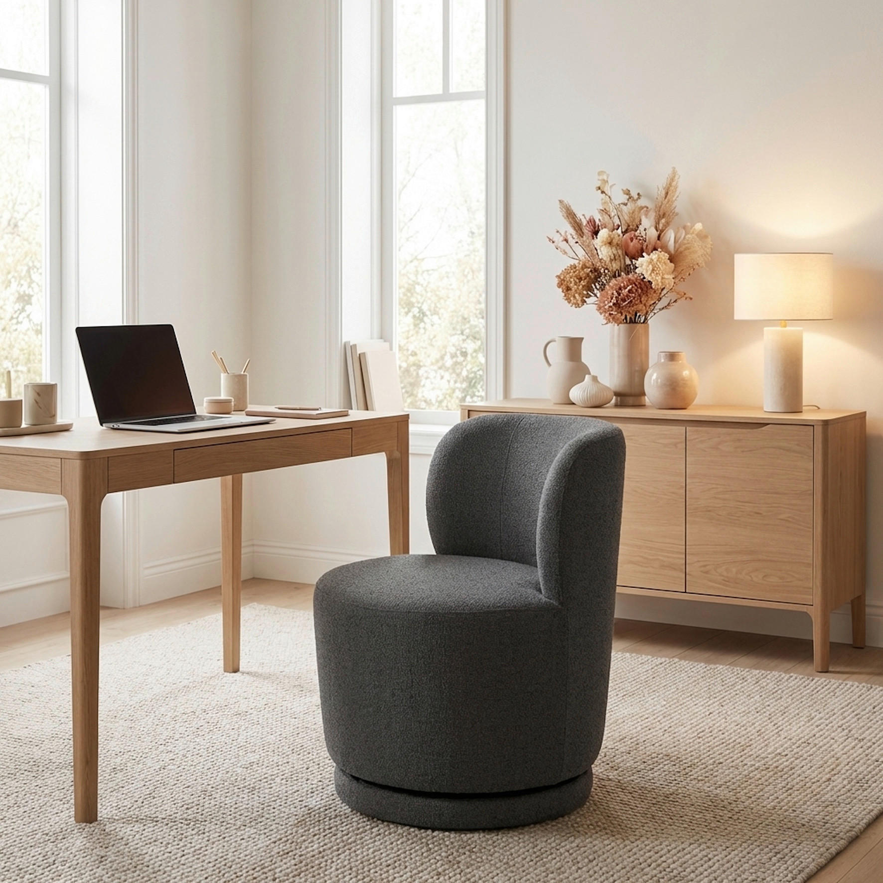 SESSEL in Webstoff Anthrazit  - Anthrazit/Beige, MODERN, Textil (60/74/60cm) - Livetastic