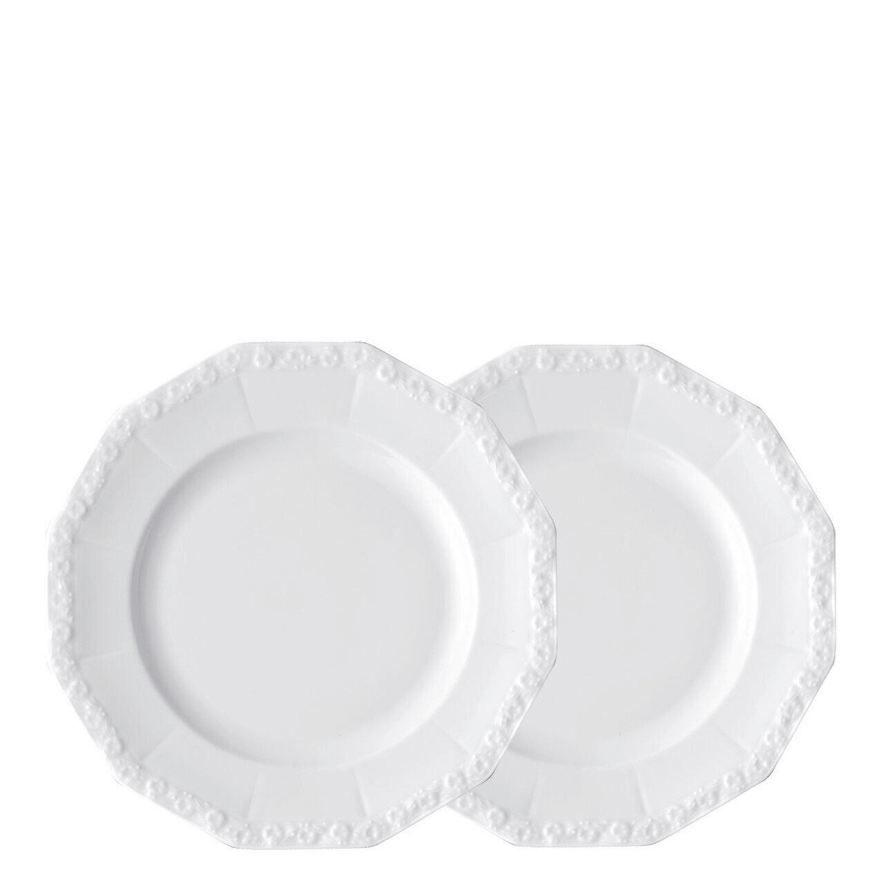 FRÜHSTÜCKSTELLERSET Weiß 2-teilig Maria - Weiss  - Weiß, KONVENTIONELL, Keramik (22,8/21,8/3,8cm) - Rosenthal