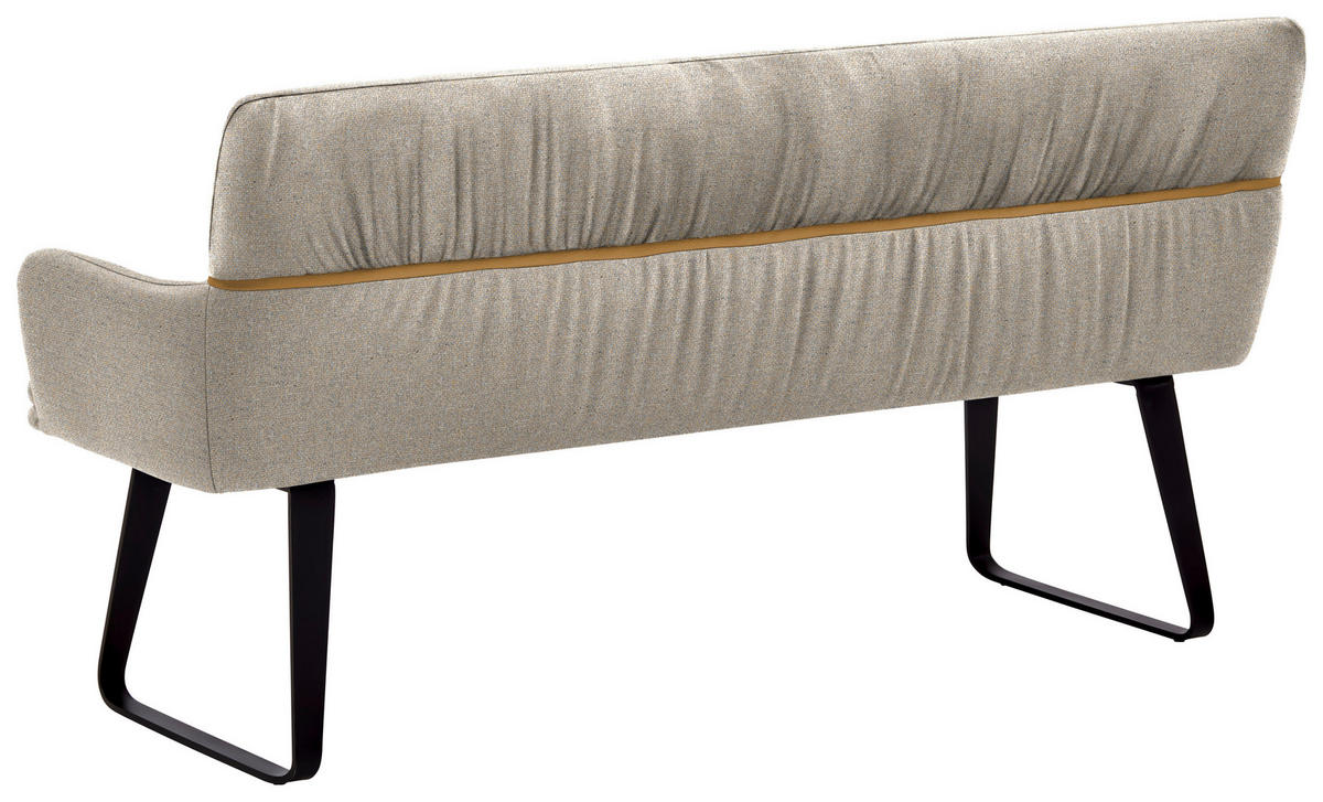 SITZBANK 180/86/68 cm Mikrofaser Greige, Currygelb  - Currygelb/Greige, Design, Textil/Metall (180/86/68cm) - Valdera