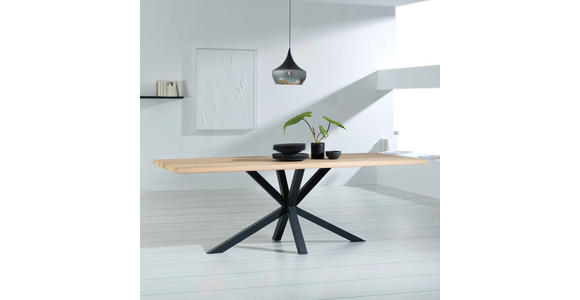 ESSTISCH in Holz 220/100/78 cm   - Eichefarben/Anthrazit, Design, Holz/Metall (220/100/78cm) - Johann Jakob