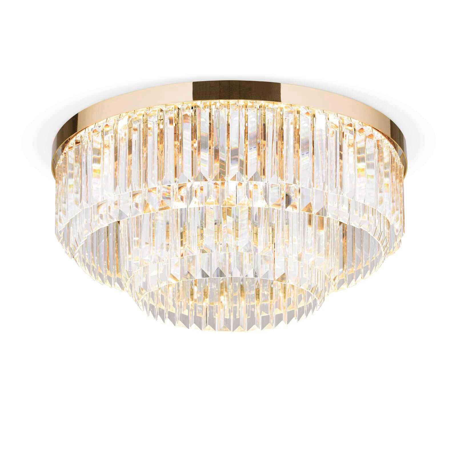 XXXLutz Kristall-Deckenleuchte Prism Gold 25.0 cm