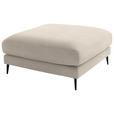 ECKSOFA  in Flachgewebe Beige Rücken echt  177/253 cm  - Beige/Schwarz, Design, Textil/Metall (177/253cm) - Dieter Knoll