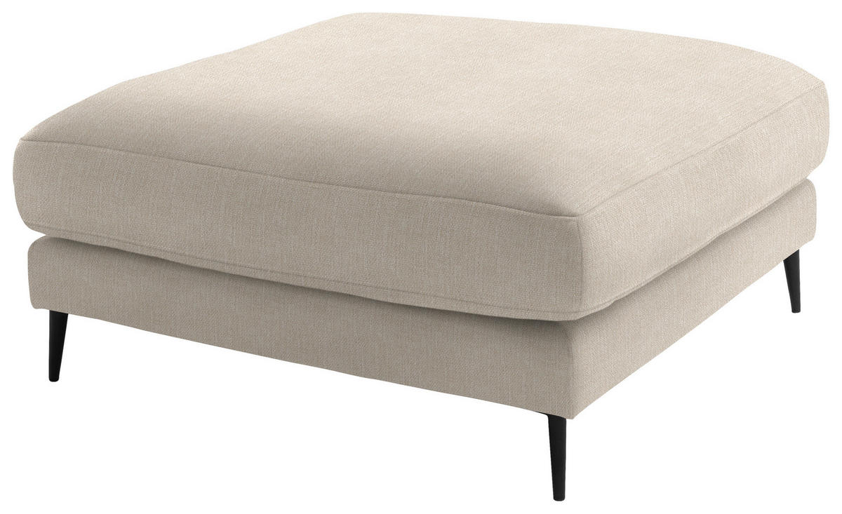 ECKSOFA in Flachgewebe Beige  - Beige/Schwarz, Design, Textil/Metall (177/253cm) - Dieter Knoll