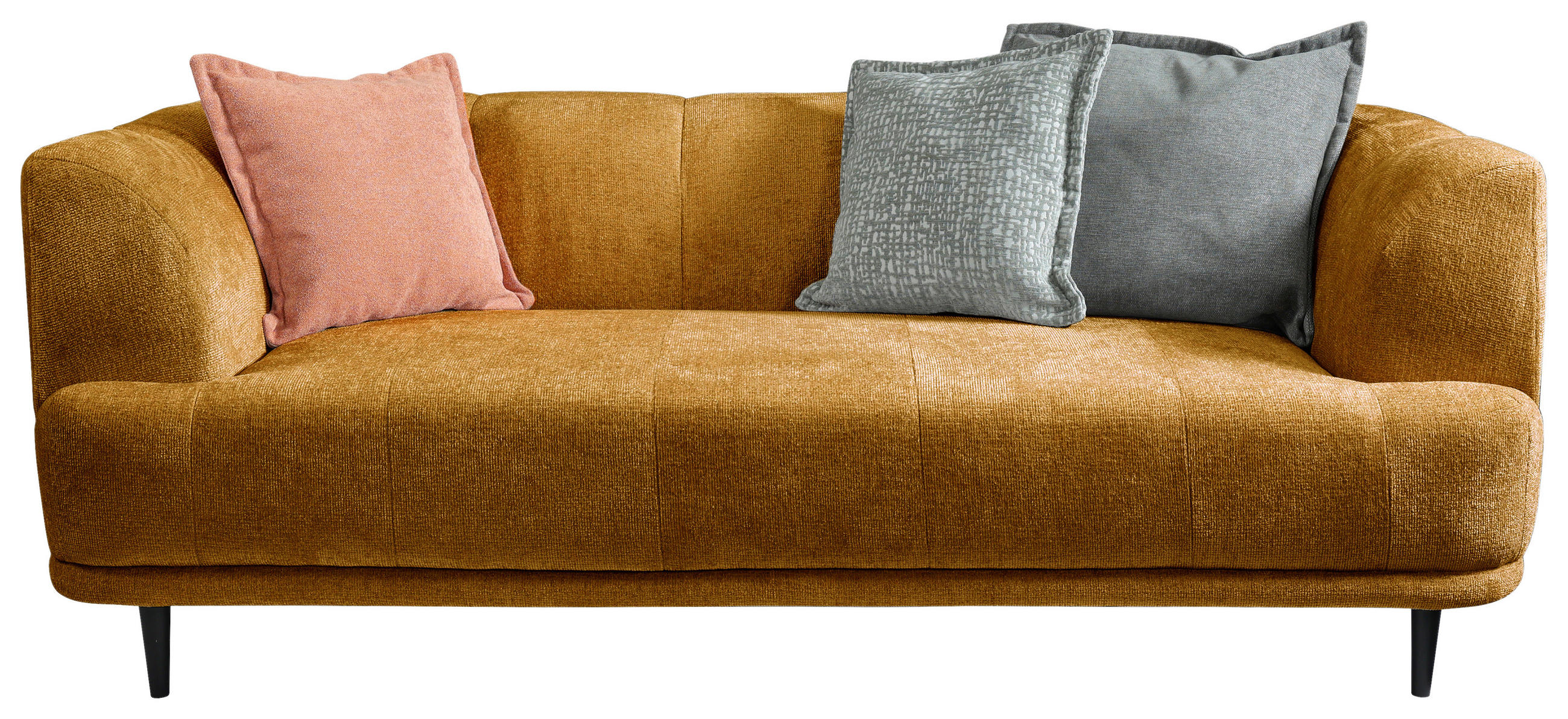 3-SITZER-SOFA in Flachgewebe Goldfarben  - Goldfarben/Schwarz, Design, Textil/Metall (226/77/106cm) - MID.YOU