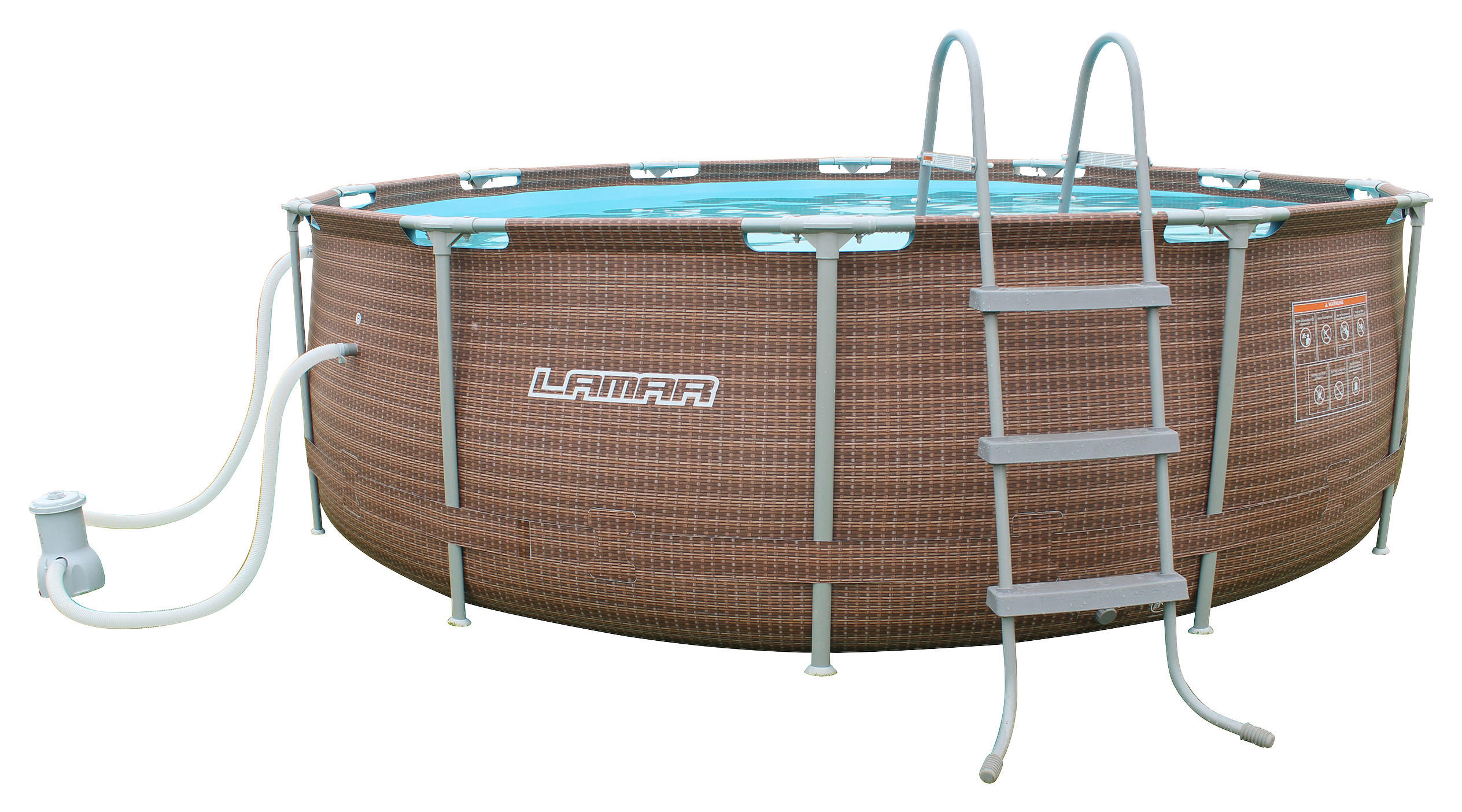 POOL-SET POOLSET 100R 366/100 cm  - Braun, KONVENTIONELL, Kunststoff/Metall (366/100cm) - Atrigo