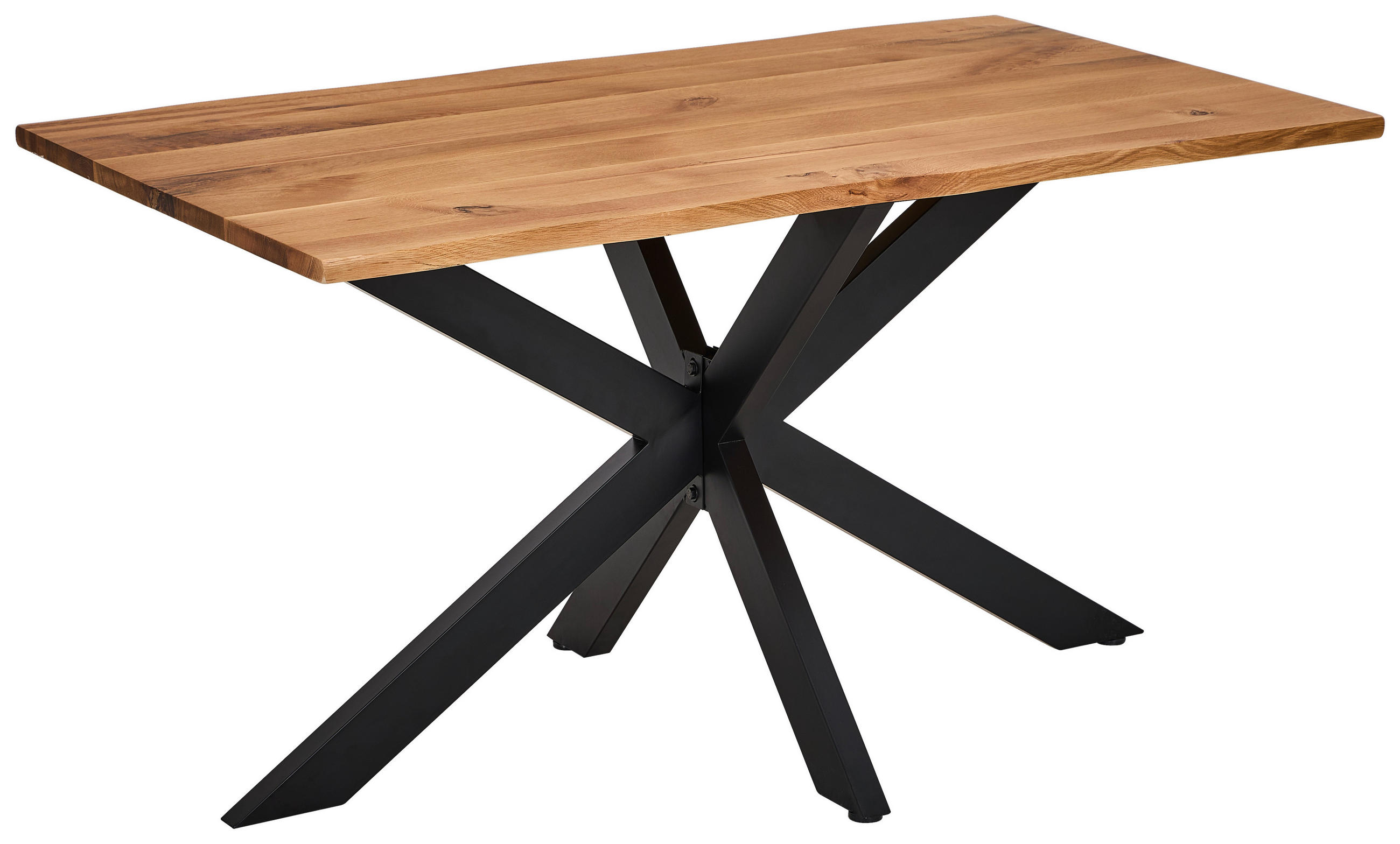 ESSTISCH in Holz, Metall 140/80/76 cm  - Eichefarben/Schwarz, LIFESTYLE, Holz/Metall (140/80/76cm) - Linea Natura