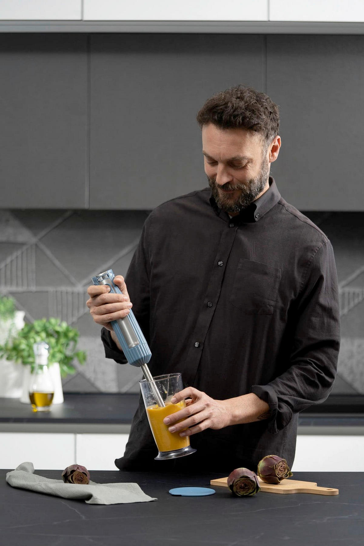 STABMIXER-SET Sous Chef  - Pastellblau, Basics, Glas/Kunststoff - GUZZINI