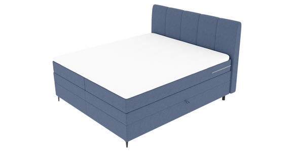 BOXSPRINGBETT 180/200 cm  in Blau  - Blau/Schwarz, KONVENTIONELL, Textil/Metall (180/200cm) - Carryhome