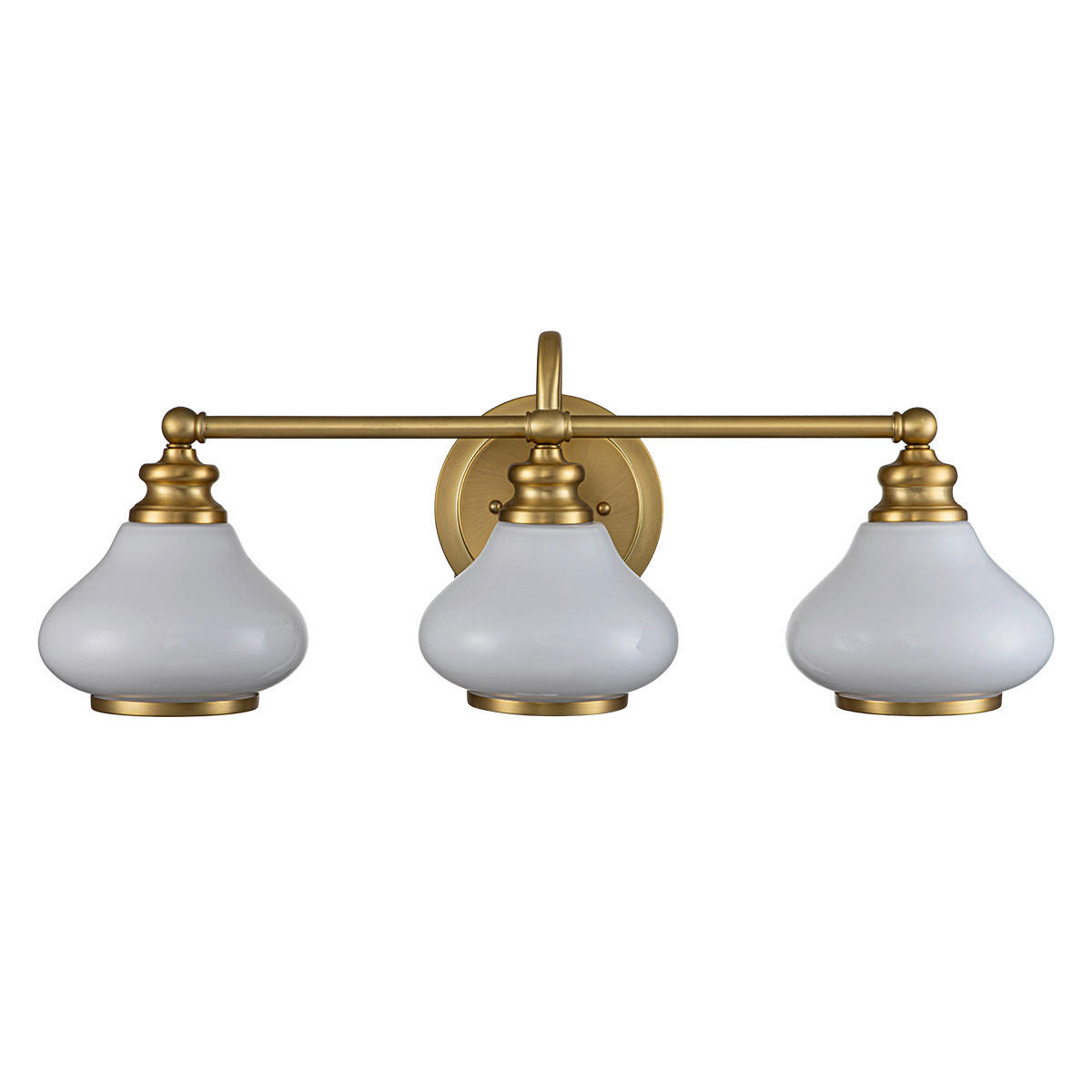 BADEZIMMER-WANDLEUCHTE Elstead Ainsley 61/20,6/23,1 cm   - Messingfarben, KONVENTIONELL, Glas/Metall (61/20,6/23,1cm) - Elstead Lighting