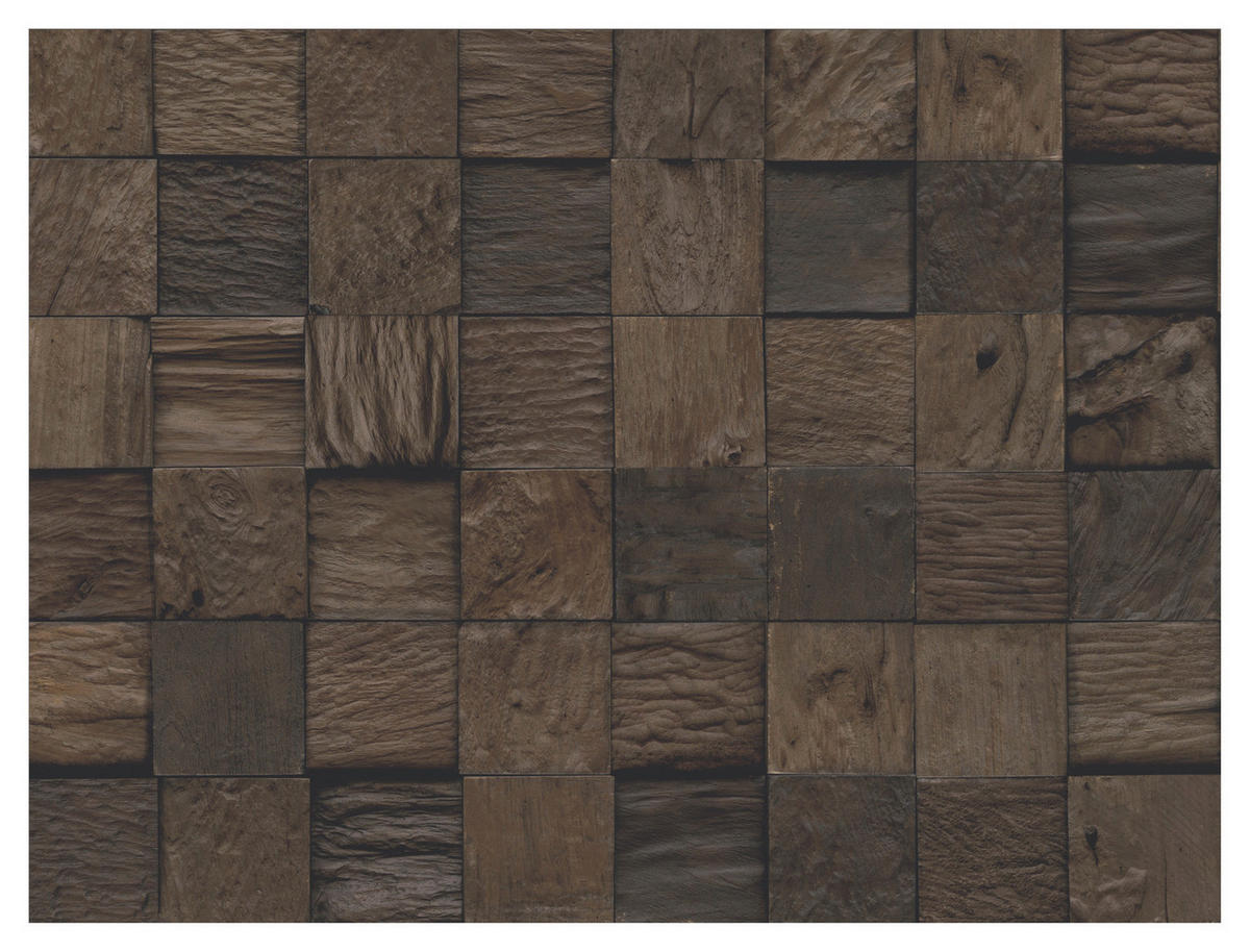 WANDVERKLEIDUNG - Dunkelbraun, Basics, Holz (55.2/18.4/2cm)