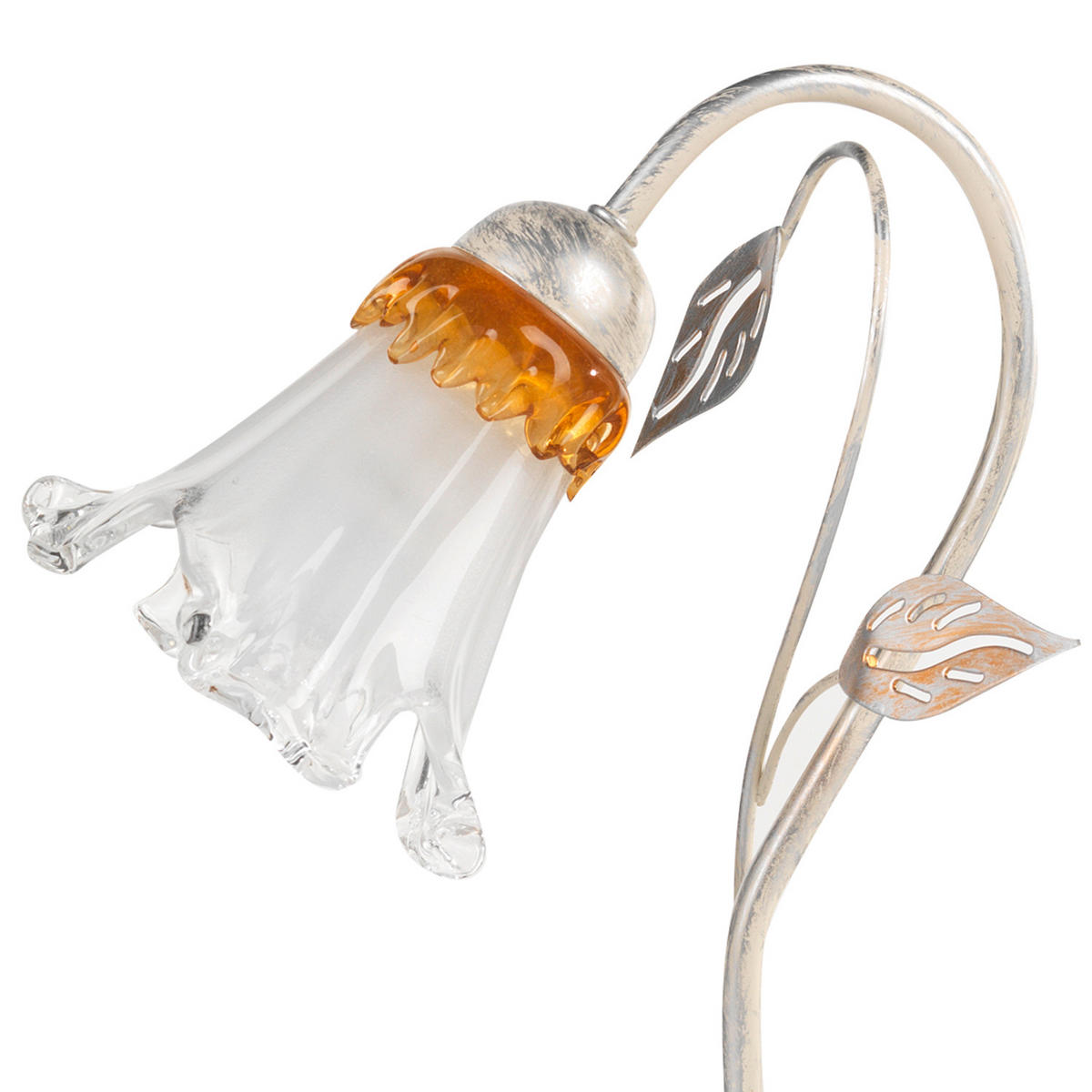 TISCHLEUCHTE 25/30 cm   - Weiß, KONVENTIONELL, Glas/Metall (25/30cm)