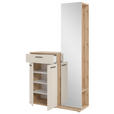 GARDEROBE  in 105/188/38 cm  - Eichefarben/Creme, Basics, Glas/Holzwerkstoff (105/188/38cm) - Xora