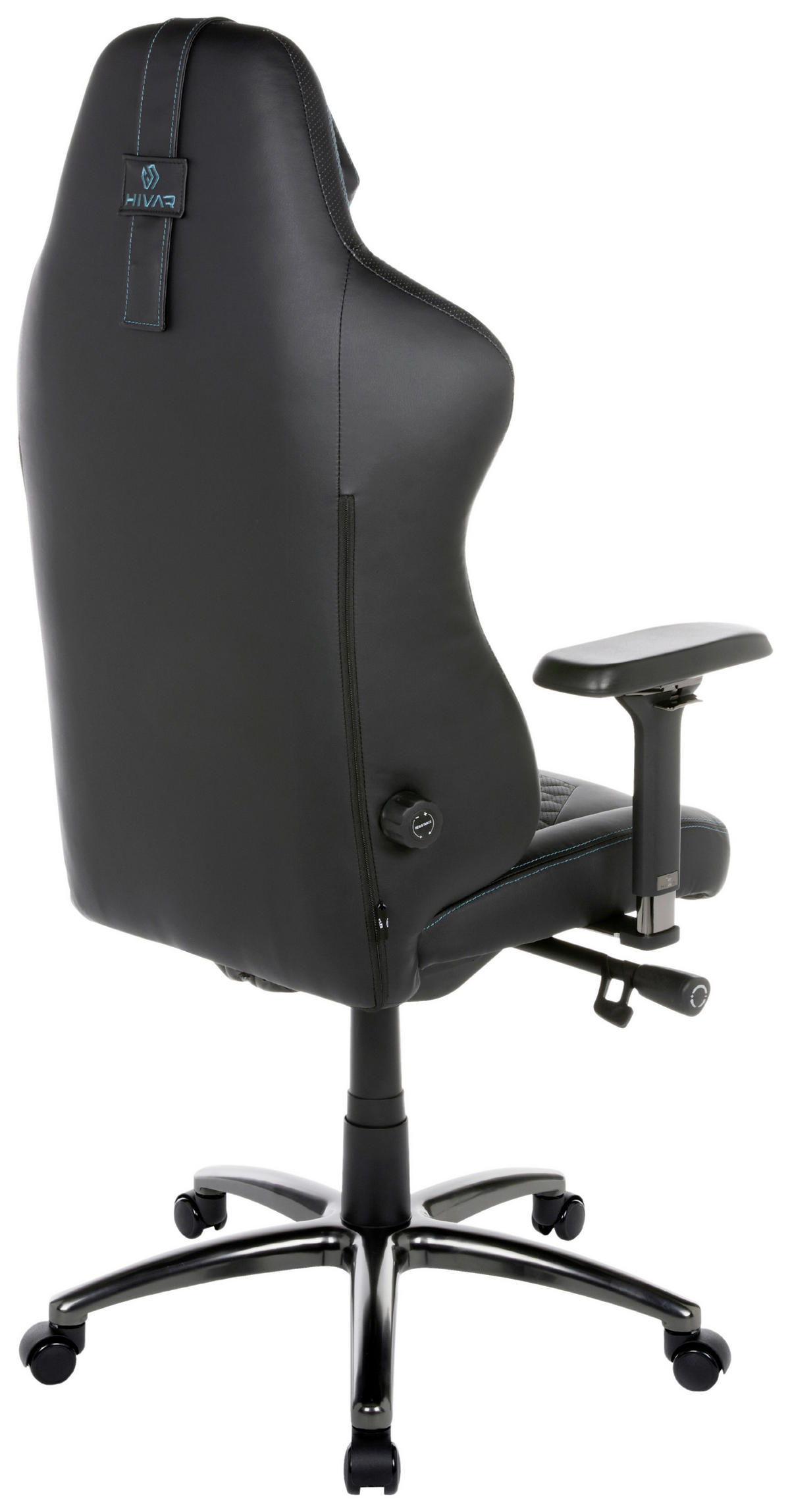 ORBICAL Onyx Obsidian Schwarz, Pastellblau, Schwarz Hochglanz Metall, Textil   - Schwarz Hochglanz/Pastellblau, LIFESTYLE, Textil/Metall (79/142/77cm) - HIVAR