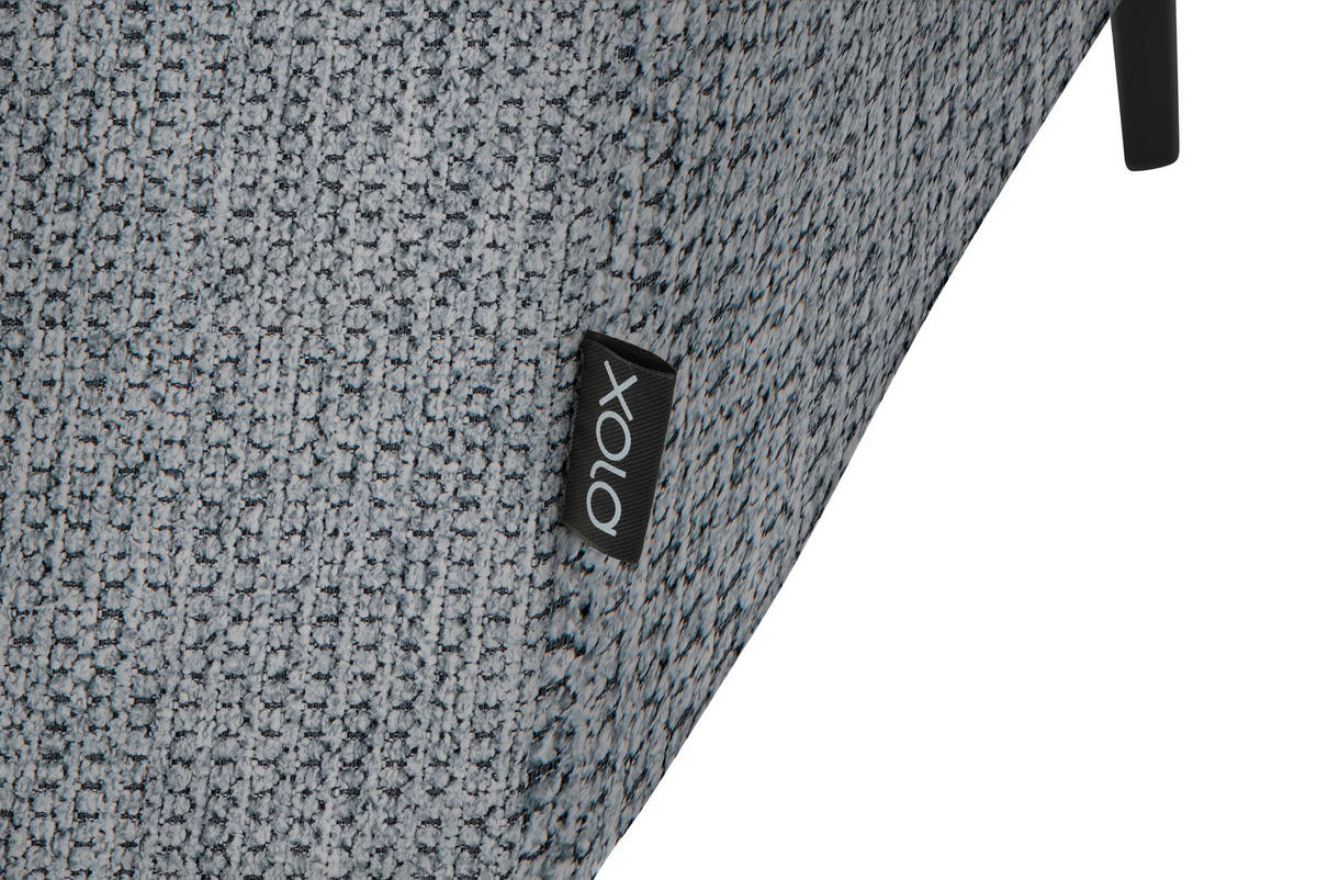 ECKSOFA in Webstoff Hellgrau  205/280 cm  - Hellgrau/Schwarz, Design, Textil/Metall (205/280cm) - Xora