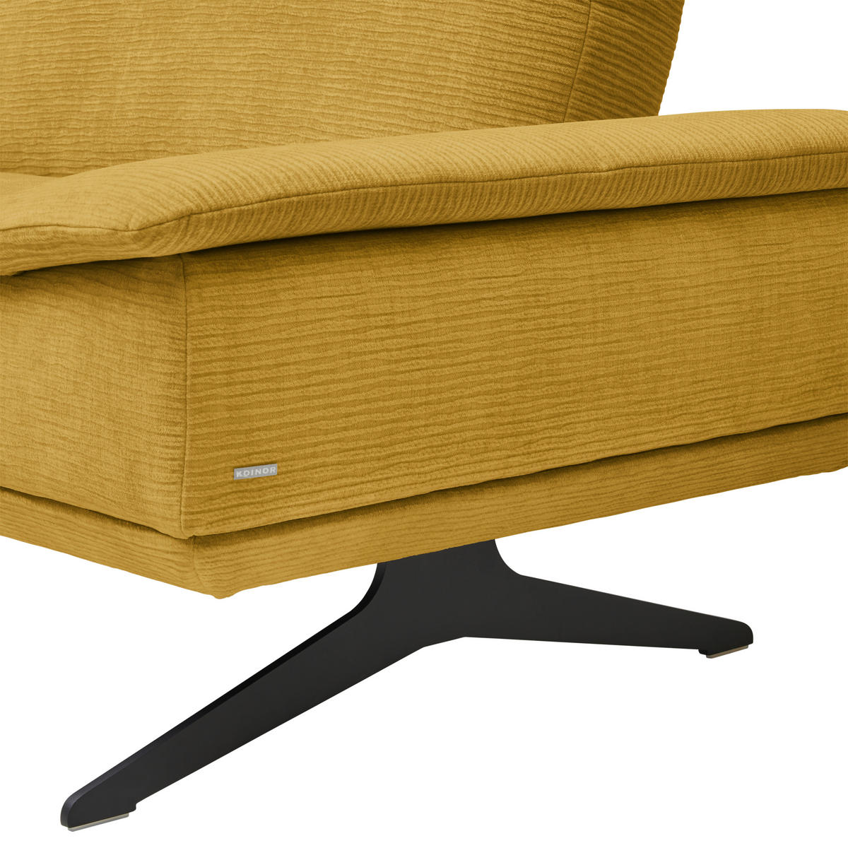 ECKSOFA in Flachgewebe Currygelb  - Currygelb/Schwarz, Design, Textil/Metall (155/284cm) - Koinor