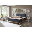 BOXSPRINGBETT 180/200 cm  in Dunkelblau  - Eichefarben/Dunkelblau, KONVENTIONELL, Holz/Textil (180/200cm) - Carryhome