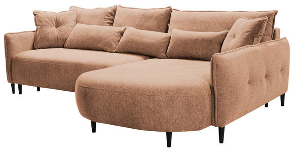 ECKSOFA Dunkelorange Chenille - Dunkelorange/Schwarz, MODERN, Textil/Metall (285/200cm) - Carryhome