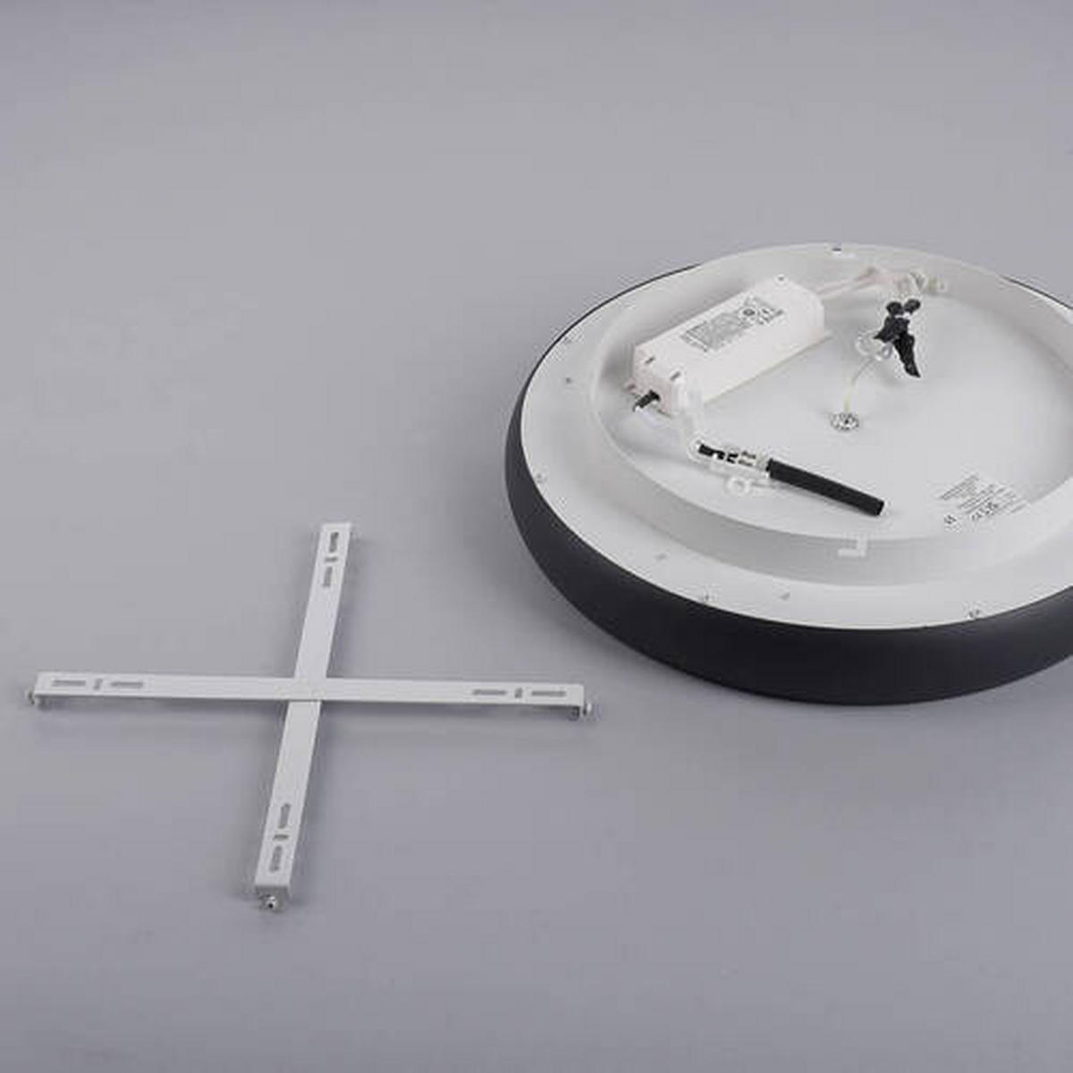 STROPNÉ LED SVIETIDLO, 46,5/9,5 cm  - čierna, Design, kov/plast (46,5/9,5cm)
