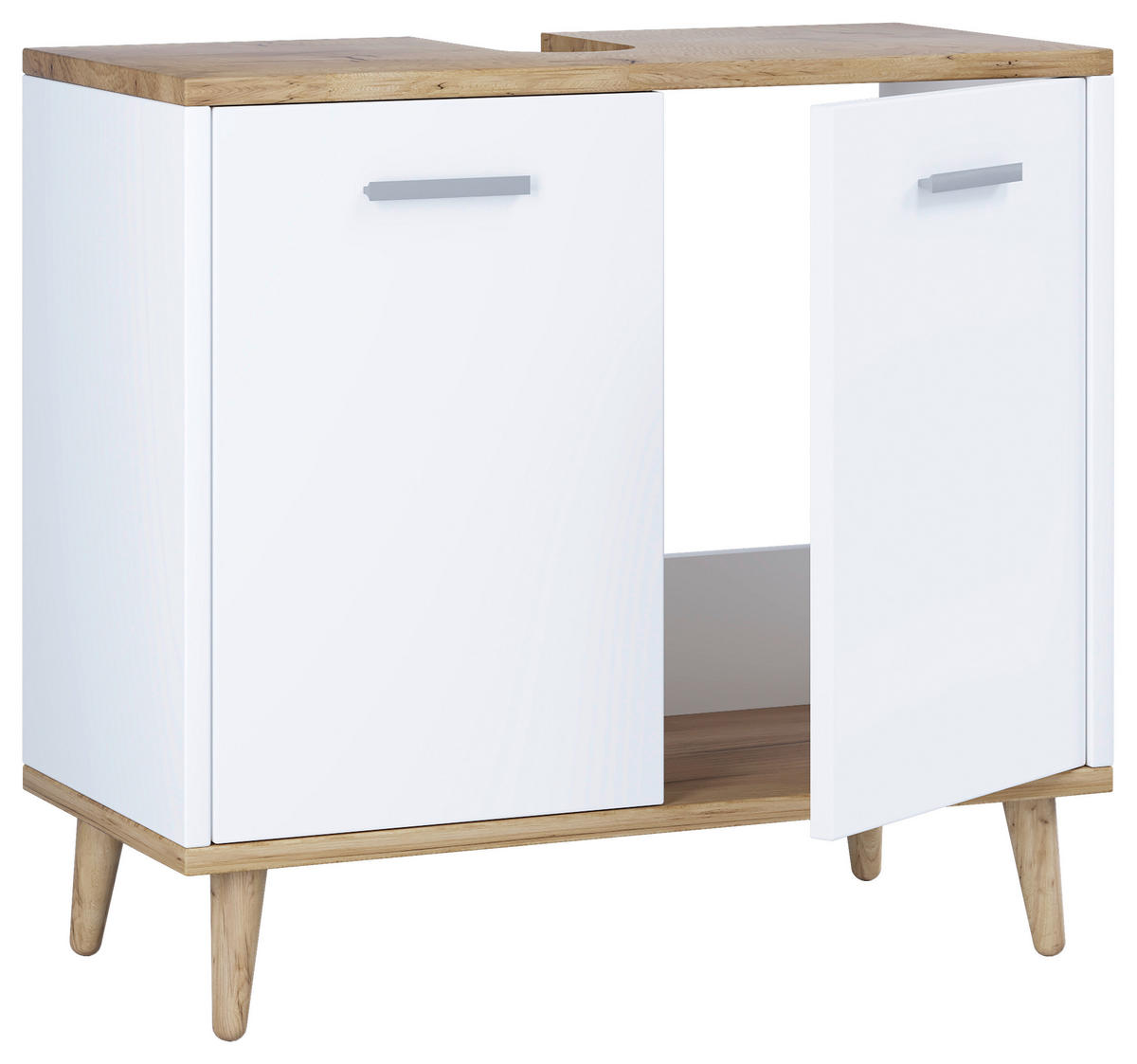 WASCHBECKENUNTERSCHRANK 60/56/28 cm  - Honigeiche/Weiß, MODERN, Holzwerkstoff/Kunststoff (60/56/28cm) - MID.YOU