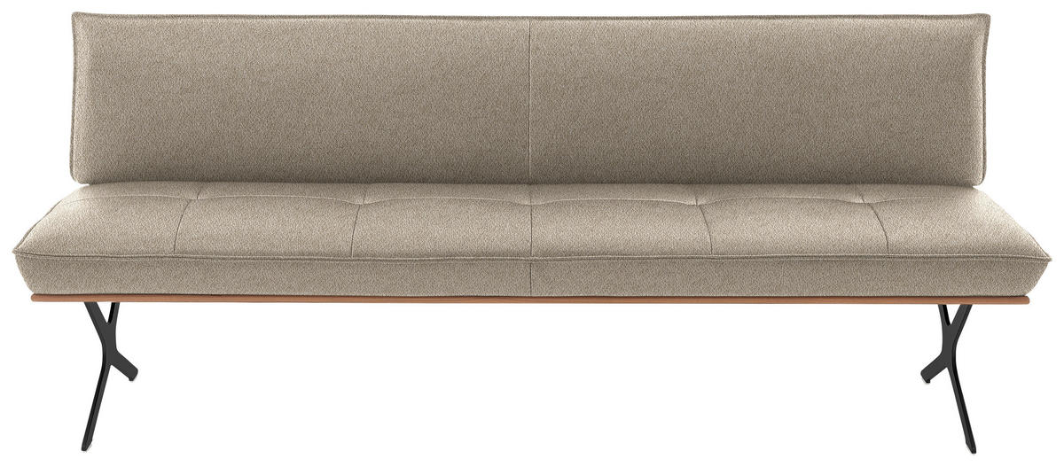 SITZBANK in Holz, Textil Schwarz, Nussbaumfarben, Beige  - Beige/Nussbaumfarben, Design, Holz/Textil (214/88/66cm) - Koinor