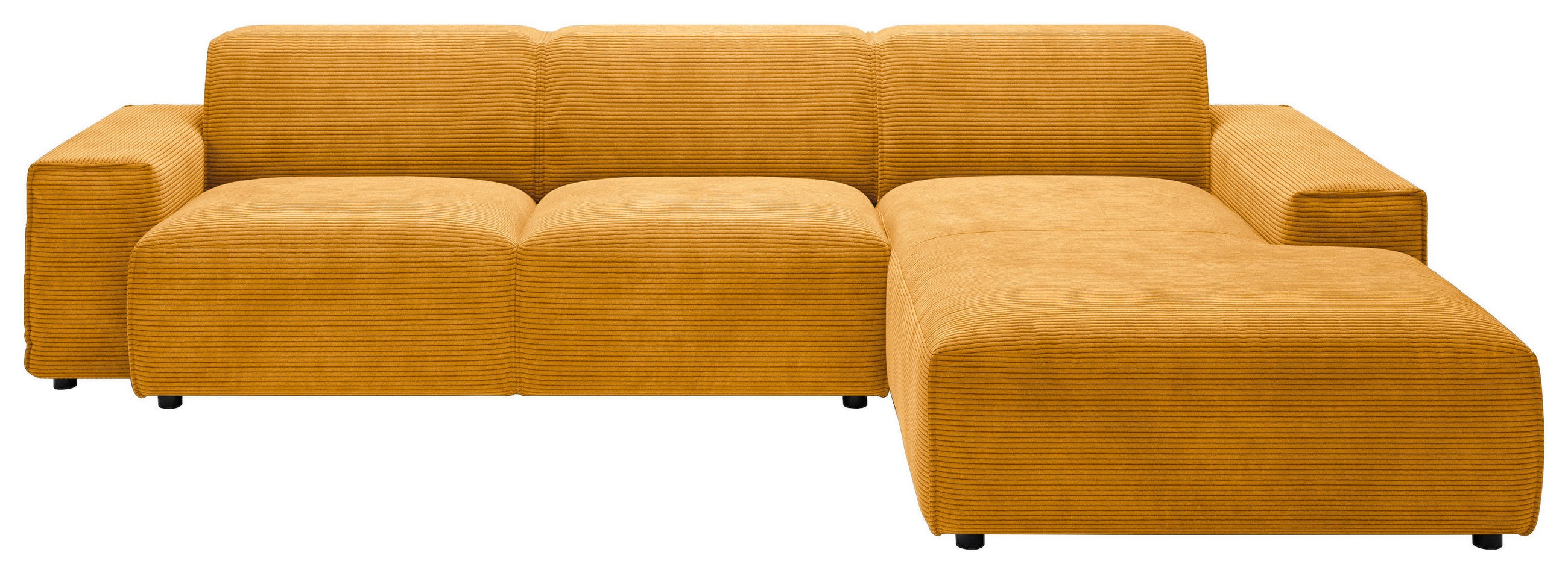 ECKSOFA 9125 Goldfarben, Gelb Cord  - Gelb/Goldfarben, Design, Kunststoff/Textil (300/189cm) - Pure Home Lifestyle