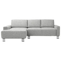ECKSOFA  in Mikrovelours Naturfarben  160/248 cm  - Alufarben/Naturfarben, Design, Textil/Metall (160/248cm) - Sedda