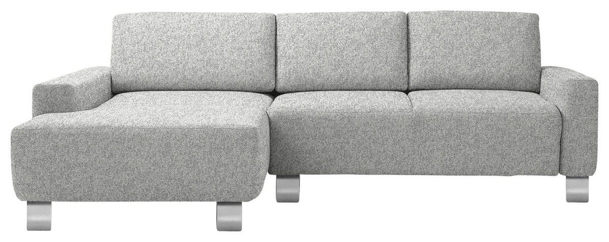 ECKSOFA  in Mikrovelours Naturfarben  160/248 cm  - Alufarben/Naturfarben, Design, Textil/Metall (160/248cm) - Sedda