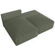 ECKSOFA Olivgrün Cord Zierkissen, Rückenkissen, Schlaffunktion, Rücken echt  - Schwarz/Olivgrün, MODERN, Kunststoff/Textil (153/200cm) - Xora