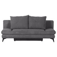 SCHLAFSOFA Cord Dunkelgrau  - Dunkelgrau/Schwarz, KONVENTIONELL, Textil/Metall (200/78/95cm) - home24