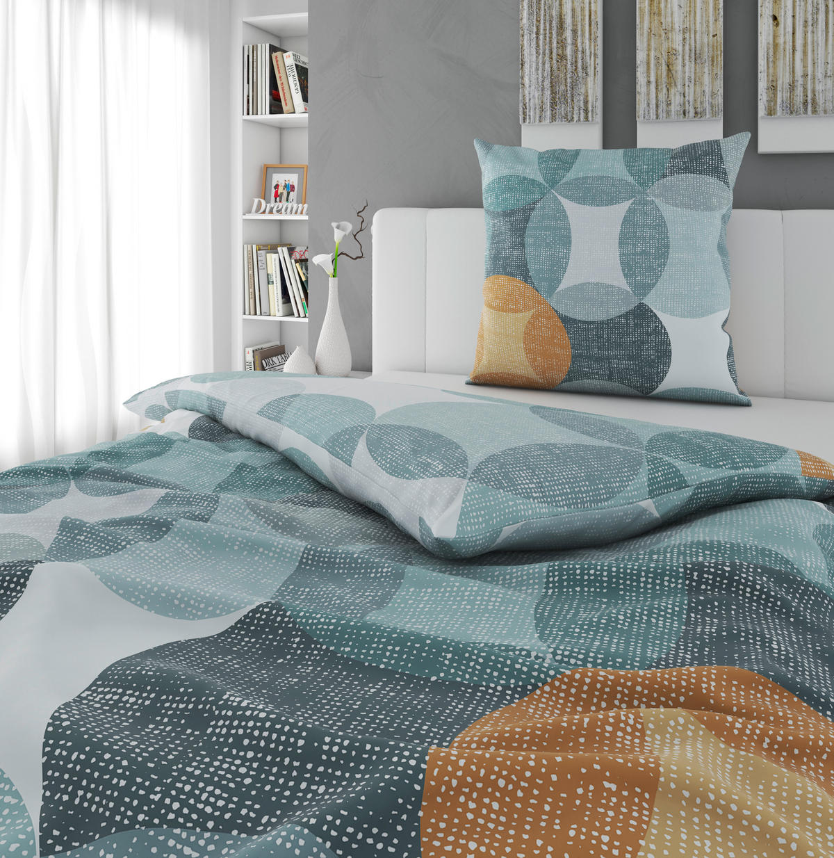 BETTWÄSCHE Biber, Flanell 135/200 cm  - Gelb/Petrol, Textil (135/200cm) - Novel