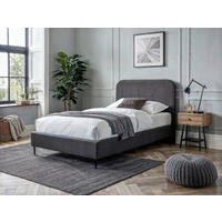 BOXSPRINGOVÁ POSTEĽ, 120/200 cm, sivá - čierna/sivá, Modern, kov/kompozitné drevo (120/200cm) - MID.YOU