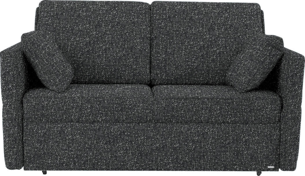 SCHLAFSOFA  in Mikrovelours Anthrazit  - Anthrazit/Schwarz, KONVENTIONELL, Kunststoff/Textil (176/88/91cm) - Sedda